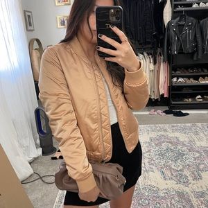 H&m satin bomber jacket nude/rose gold
